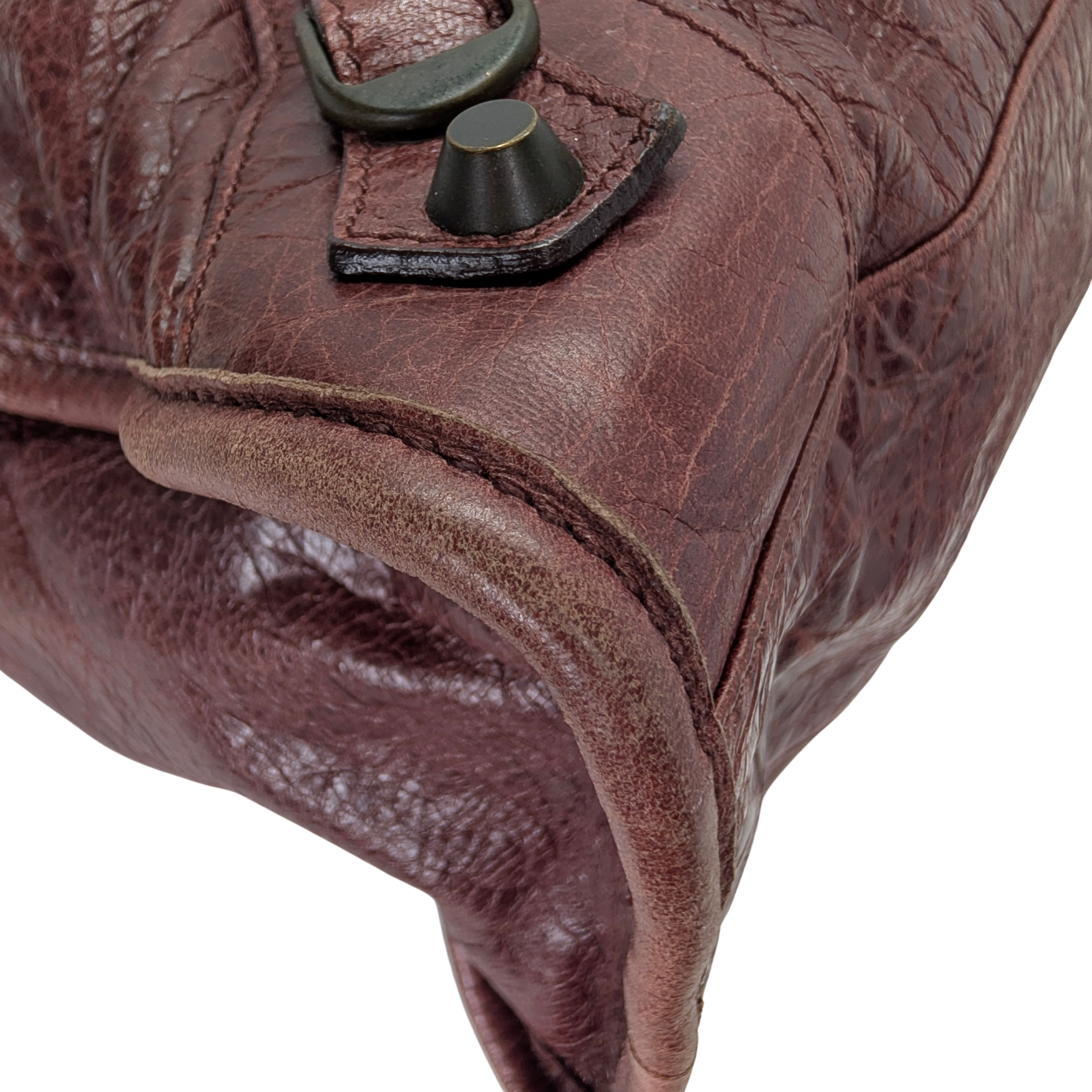 Balenciaga Motorcycle City Shoulder Bag Dark Burgundy