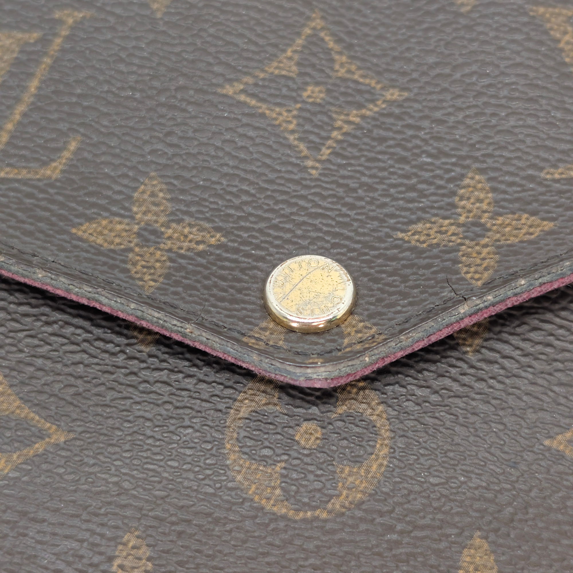 Louis Vuitton Félicie Pochette Clutch Bag Brown