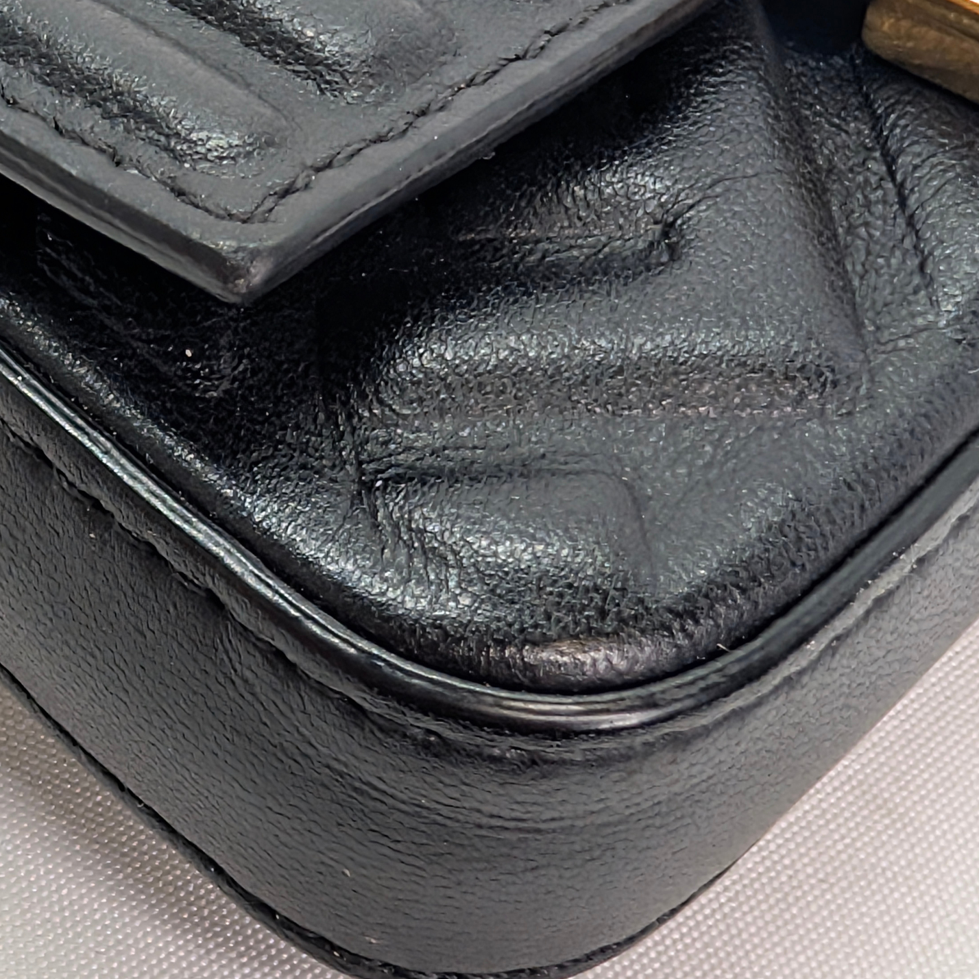 Fendi Nano Baguette Charm Bag Black