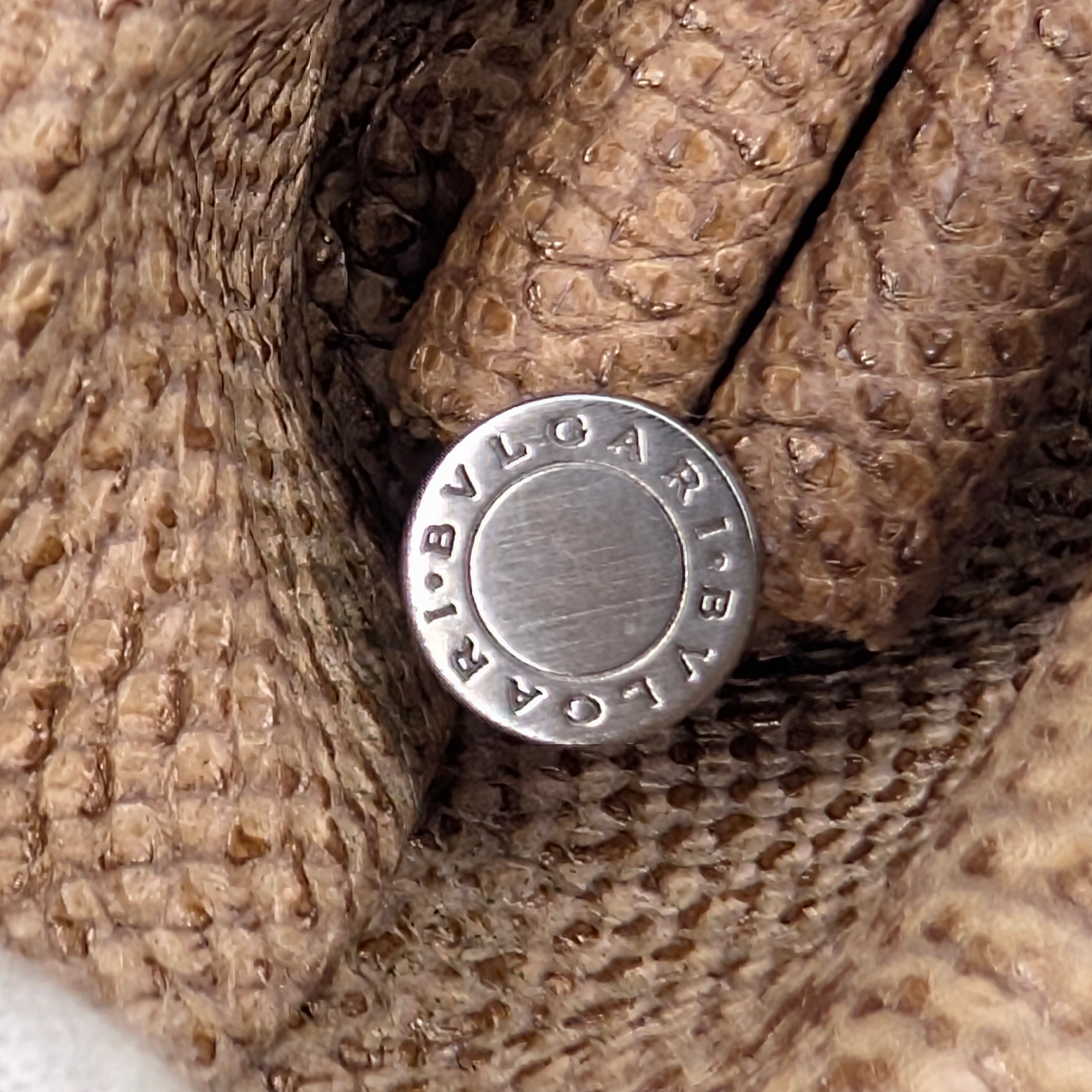 Bvlgari Lizard Skin Handbag Beige