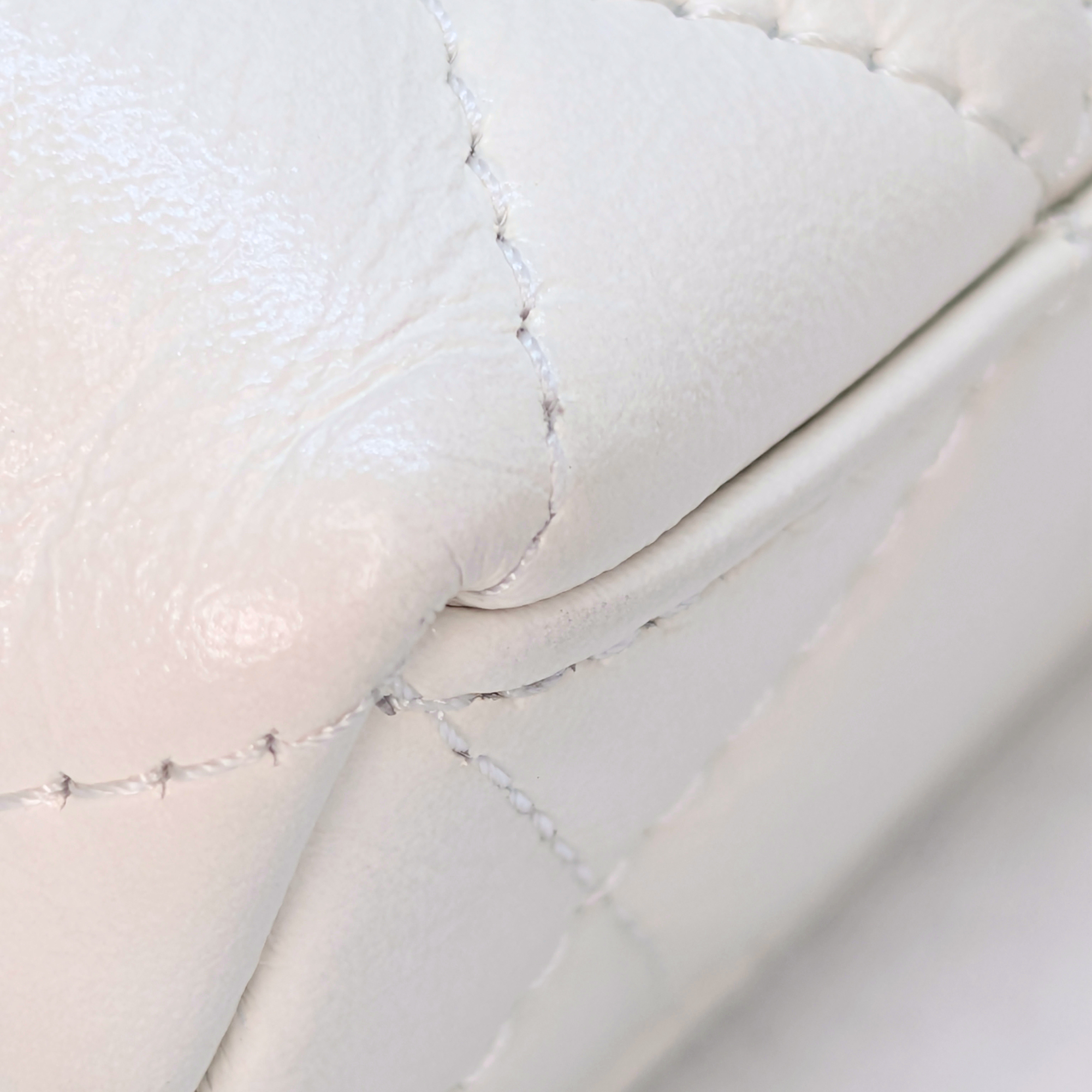 Chanel Nano Kelly Shopper Tote Bag White