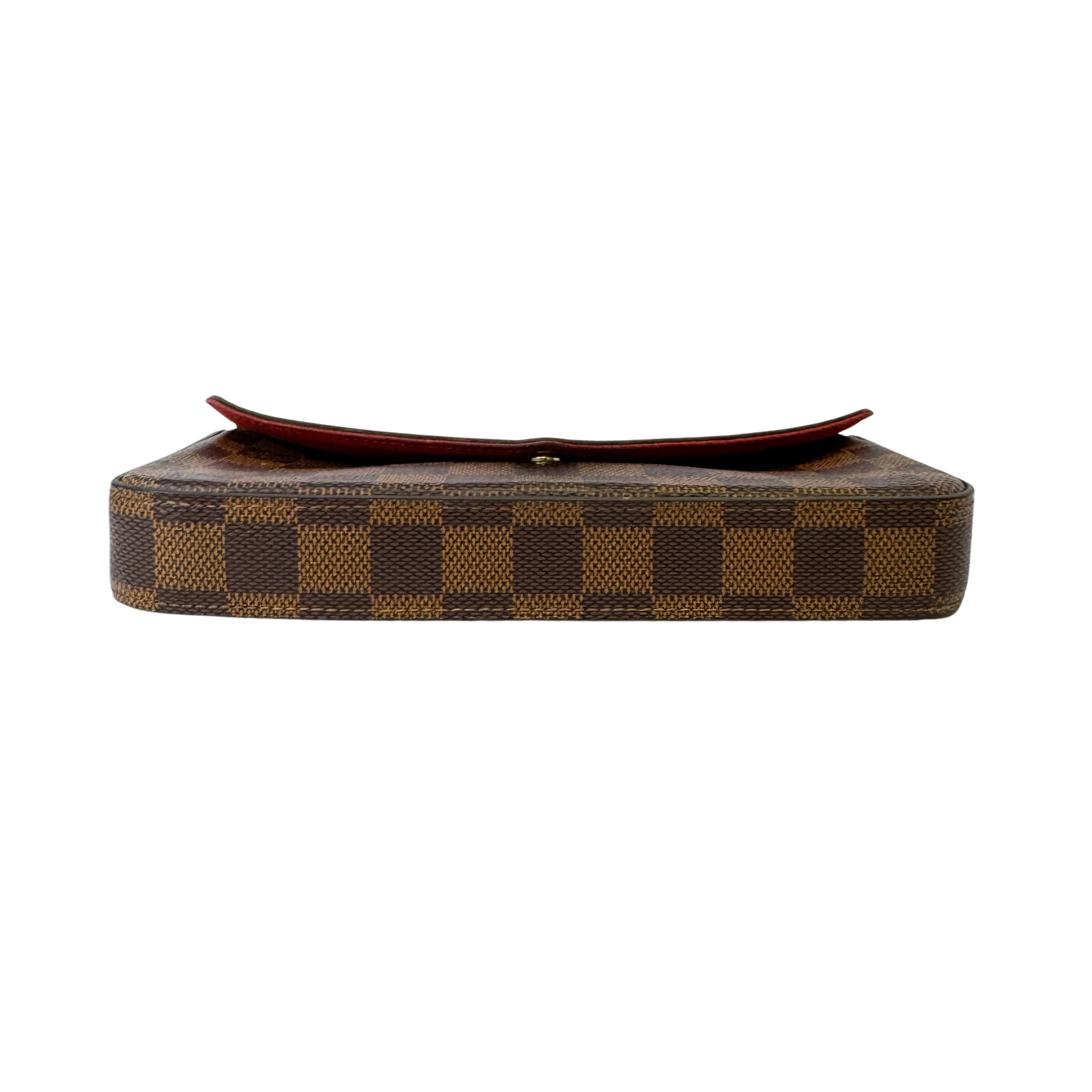 Louis Vuitton Damier Ebene Felicie Pochette Chain Wallet Bag