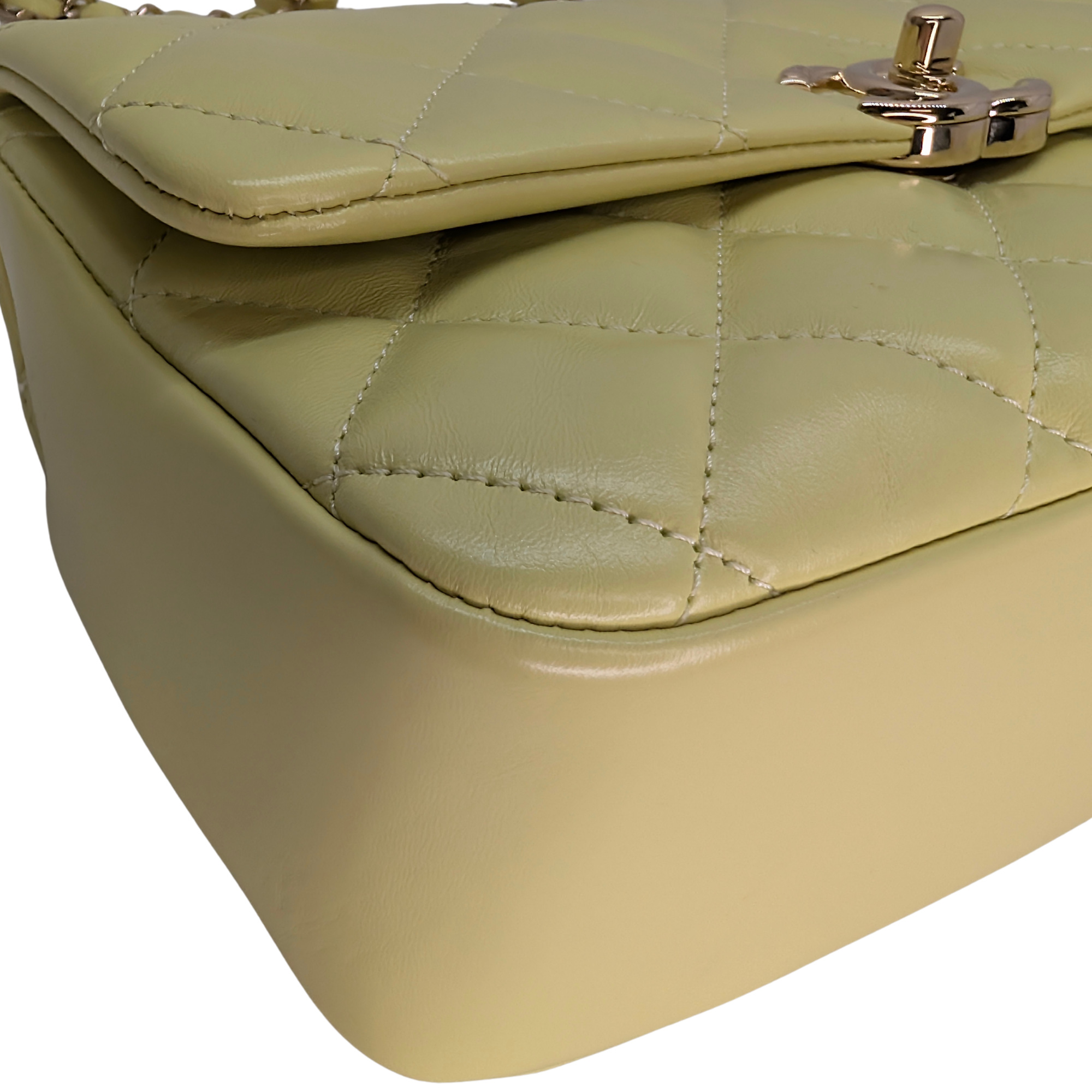 Chanel Mini Rectangular Top Handle Flap Bag Yellow