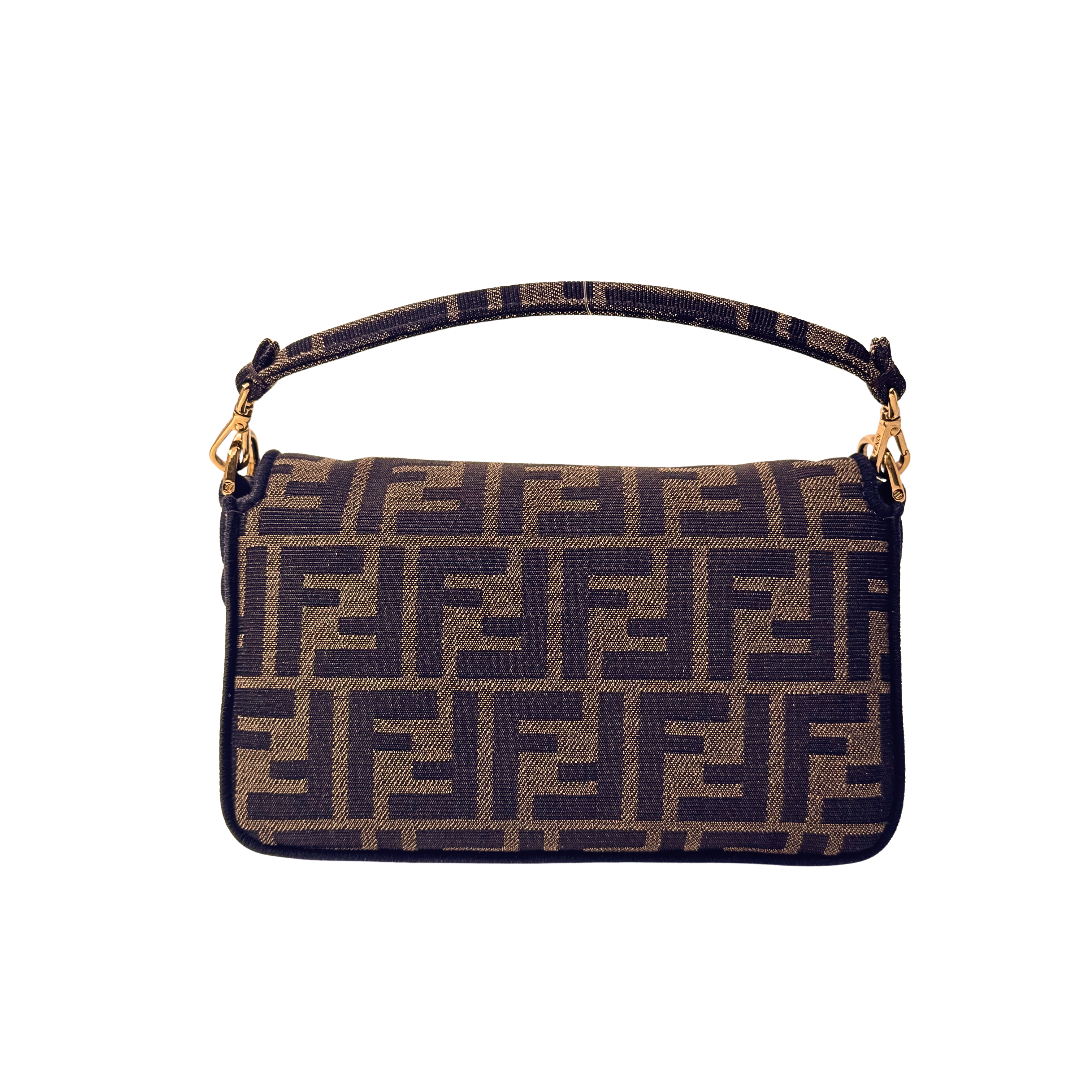 Fendi Jacquard FF Baguette Bag Canvas Brown
