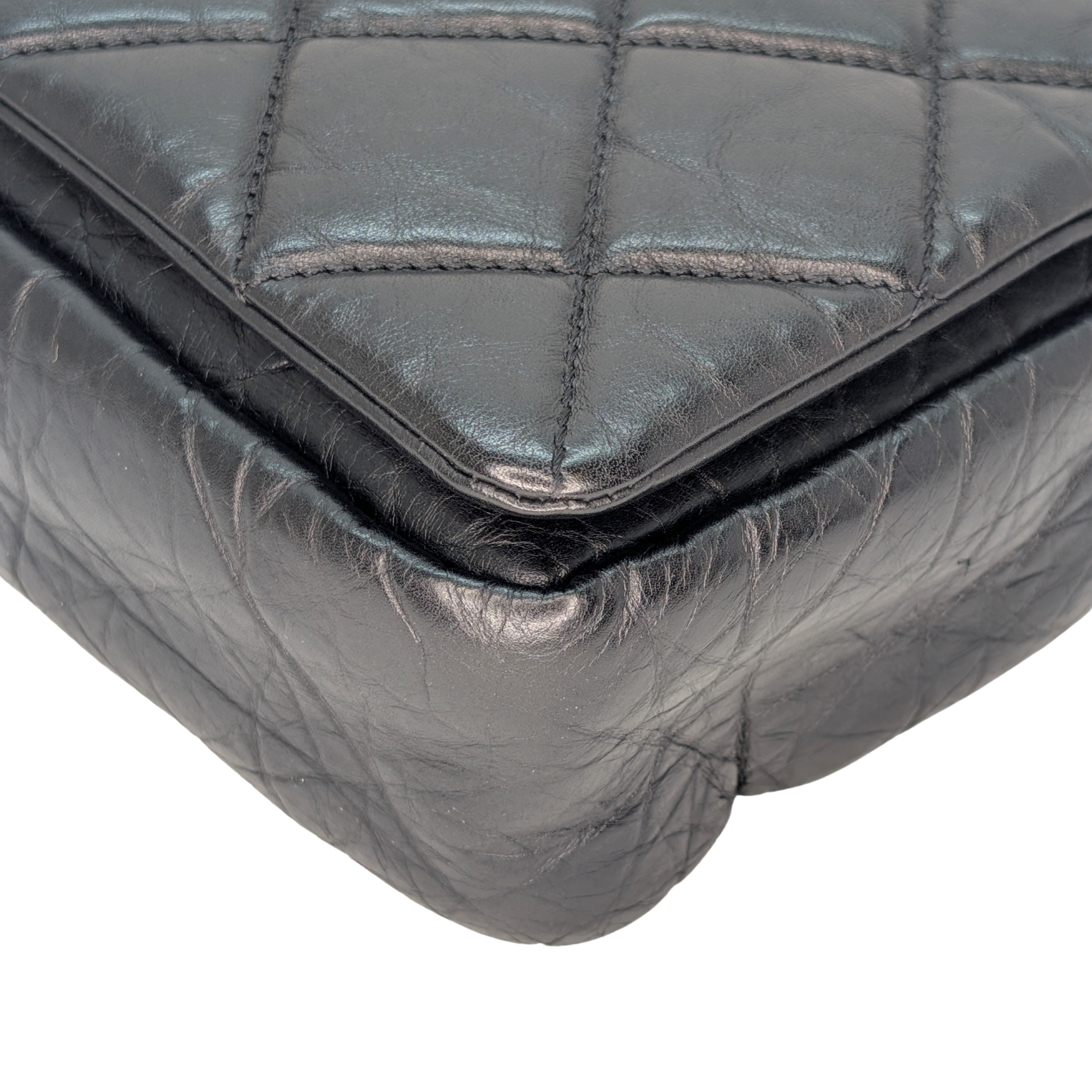 Chanel Pondicherry Flap Medium Handbag Leather Black