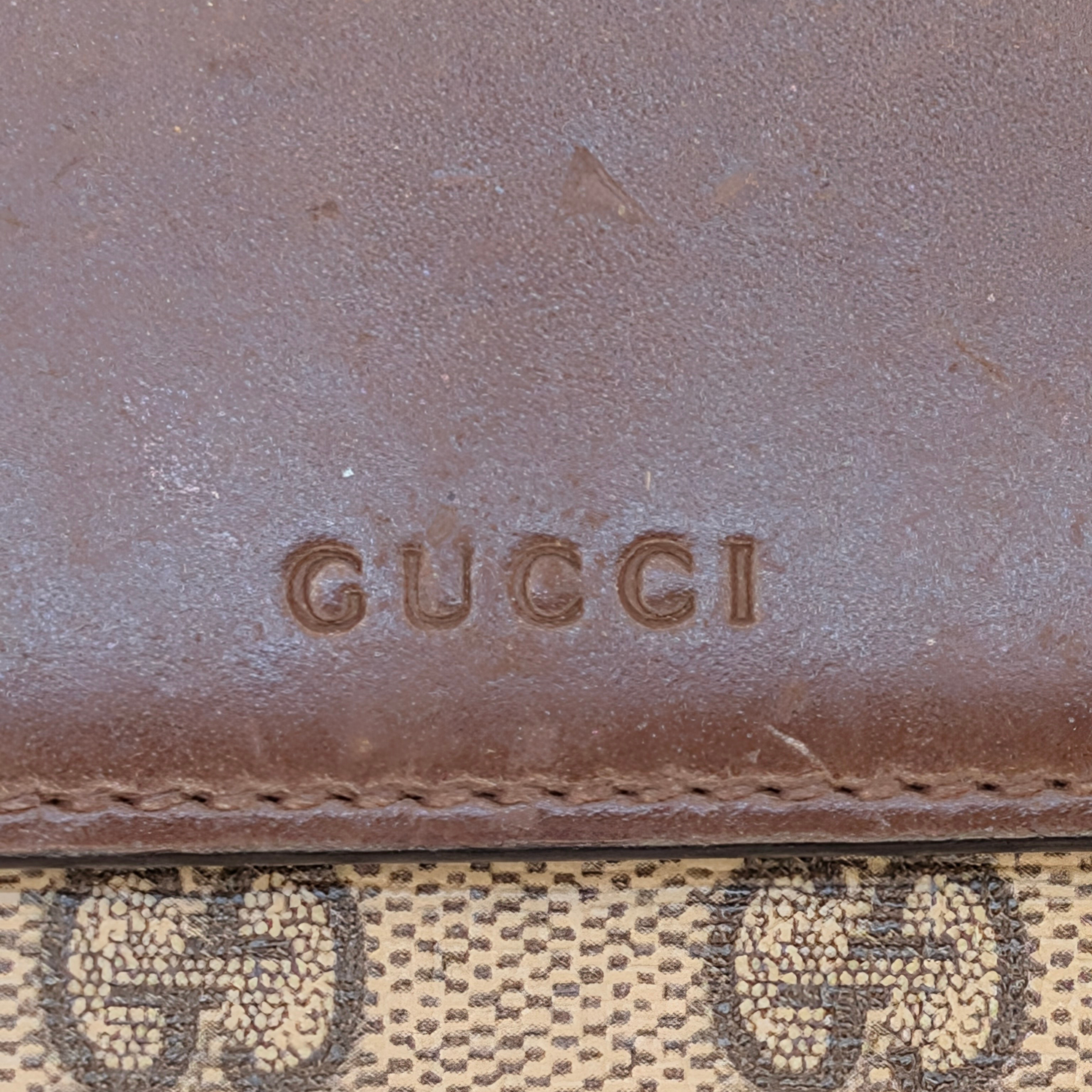 Gucci Trifold Wallet GG Supreme Brown