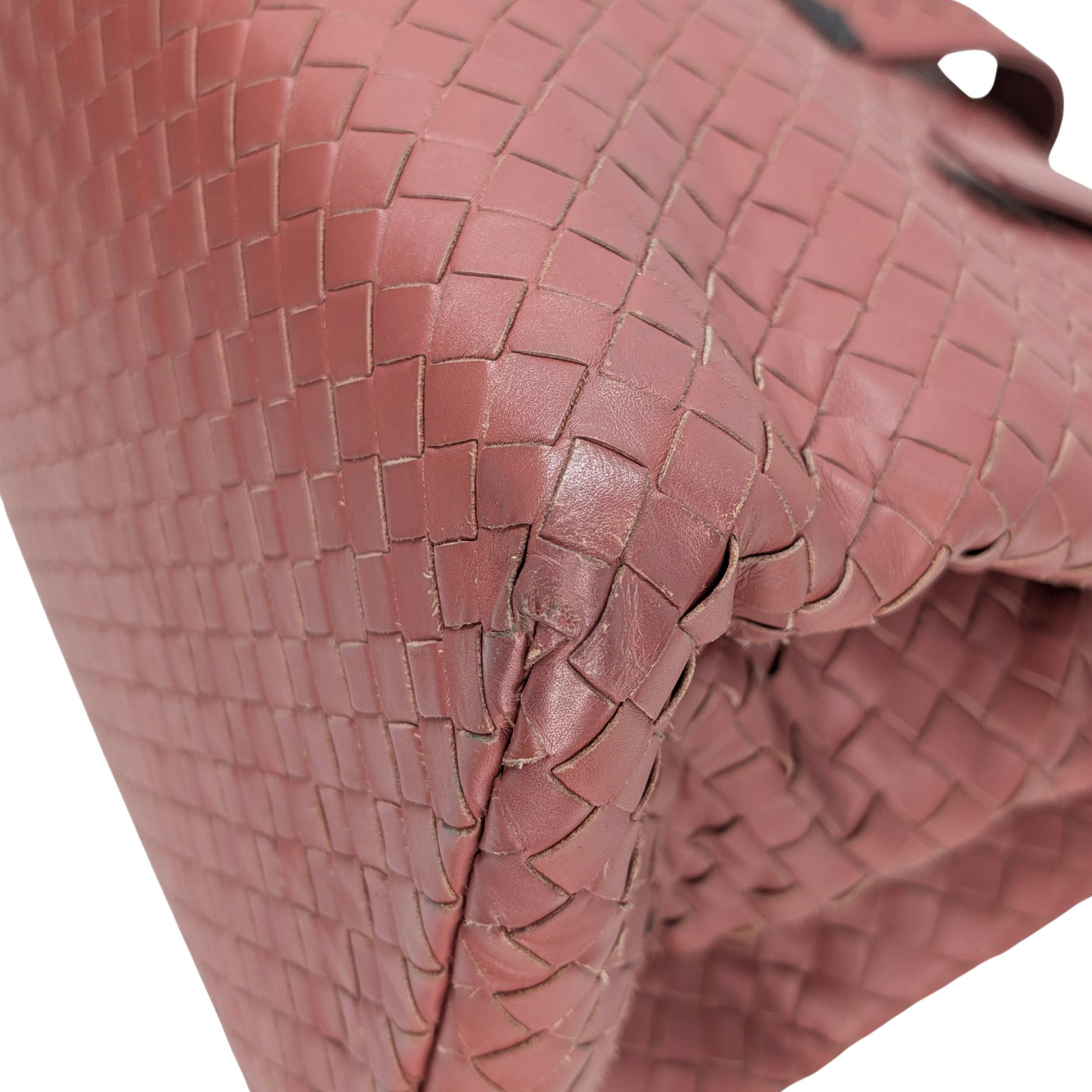 Bottega Veneta Intrecciato Roma Large Bag Pink