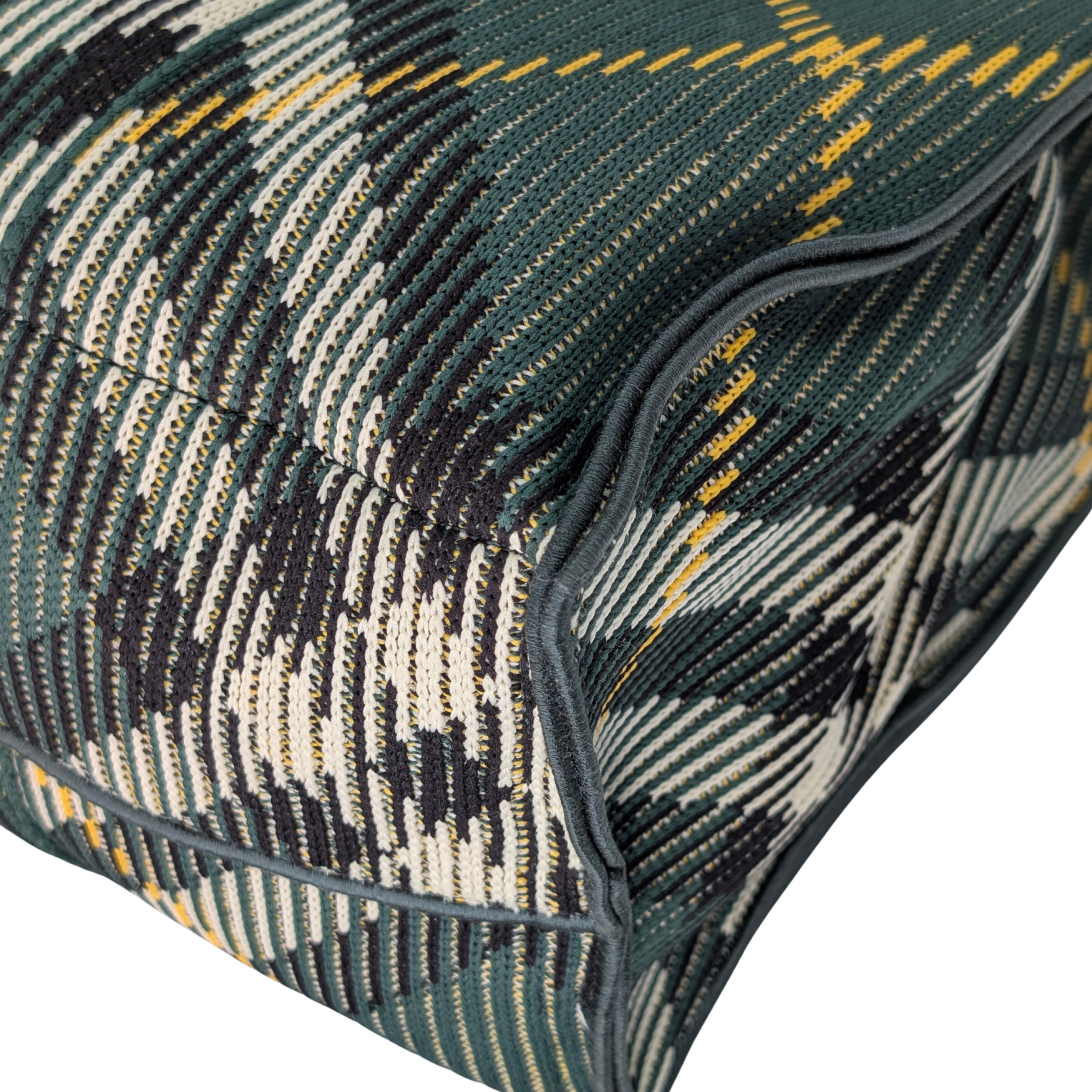 Burberry Medium Green Check Knitted Tote Bag