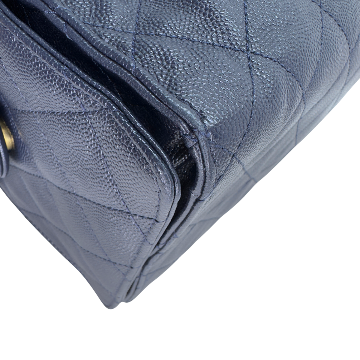 Chanel 25 Medium Caviar Leather Shoulder Bag Navy