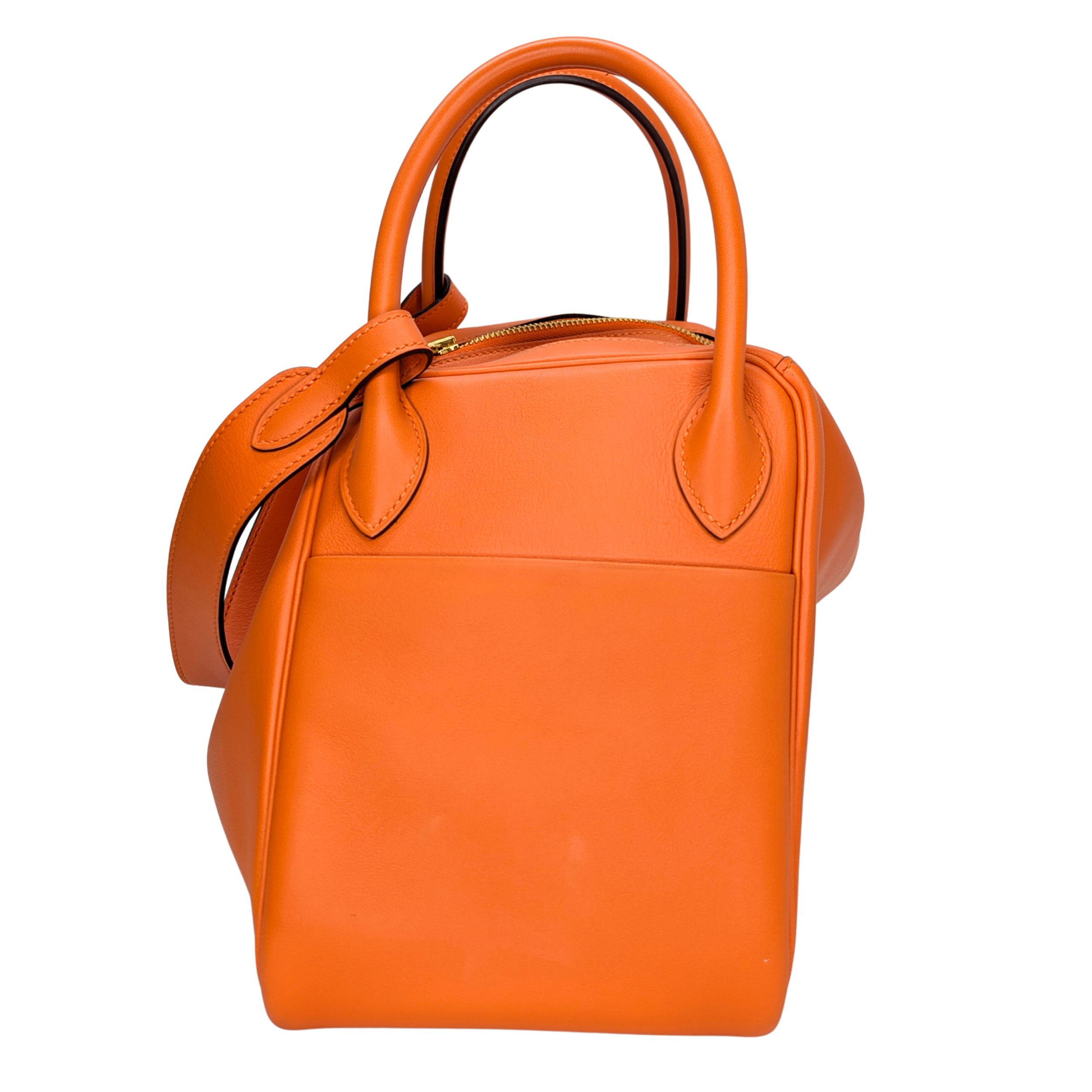 Hermes Lindy 30 Swift Leather Orange LGHW X Stamp