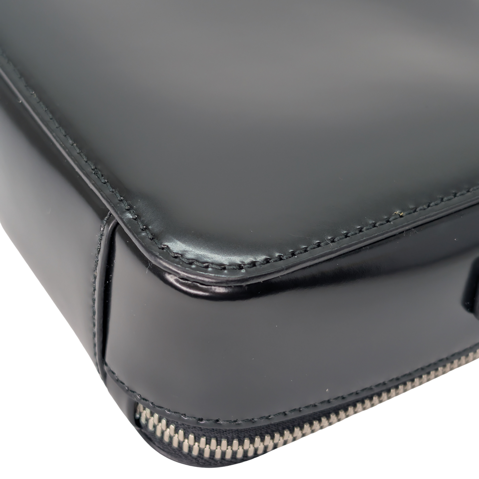 Prada Brique Crossbody Bag Leather Black