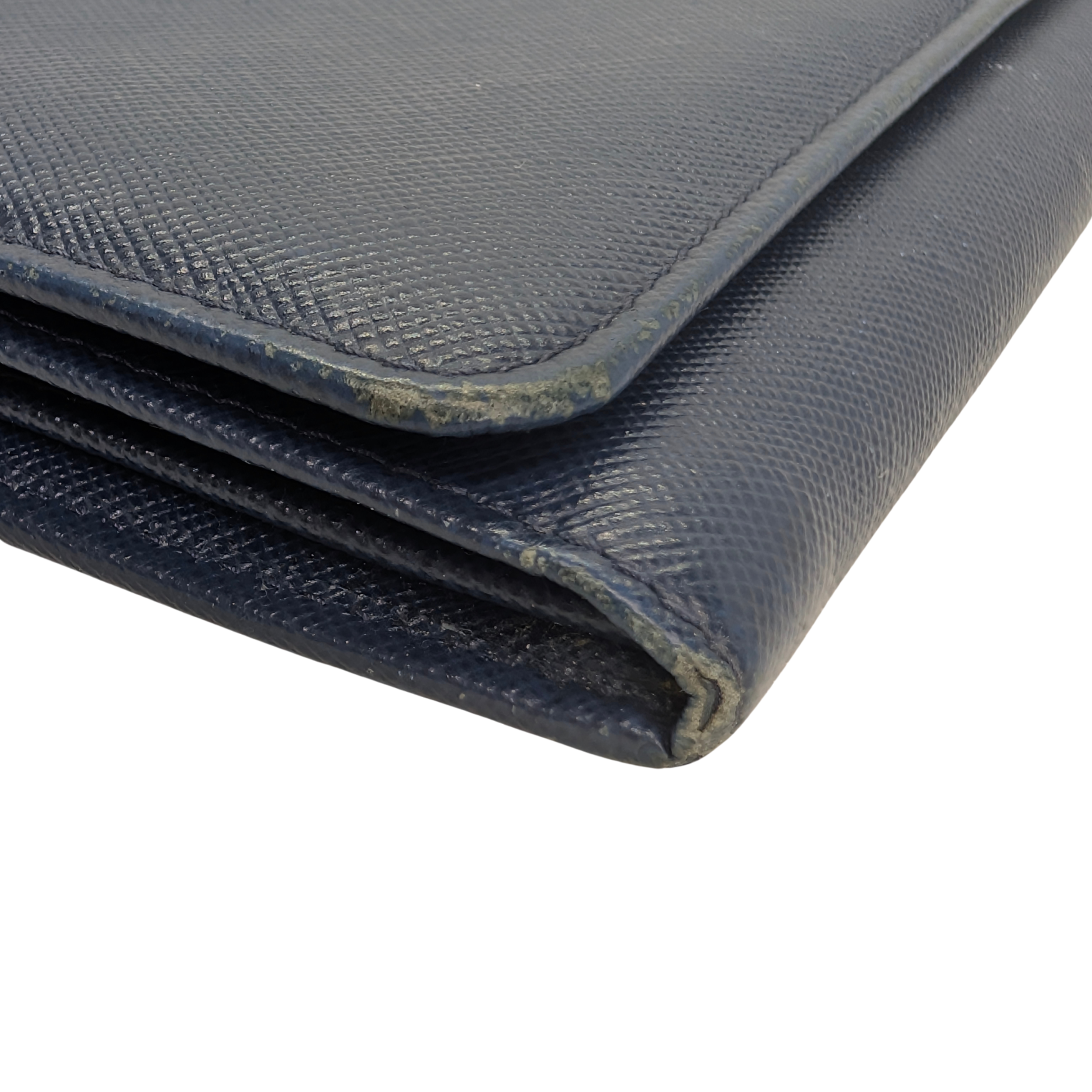 Prada Saffiano Leather Navy Blue Long Wallet