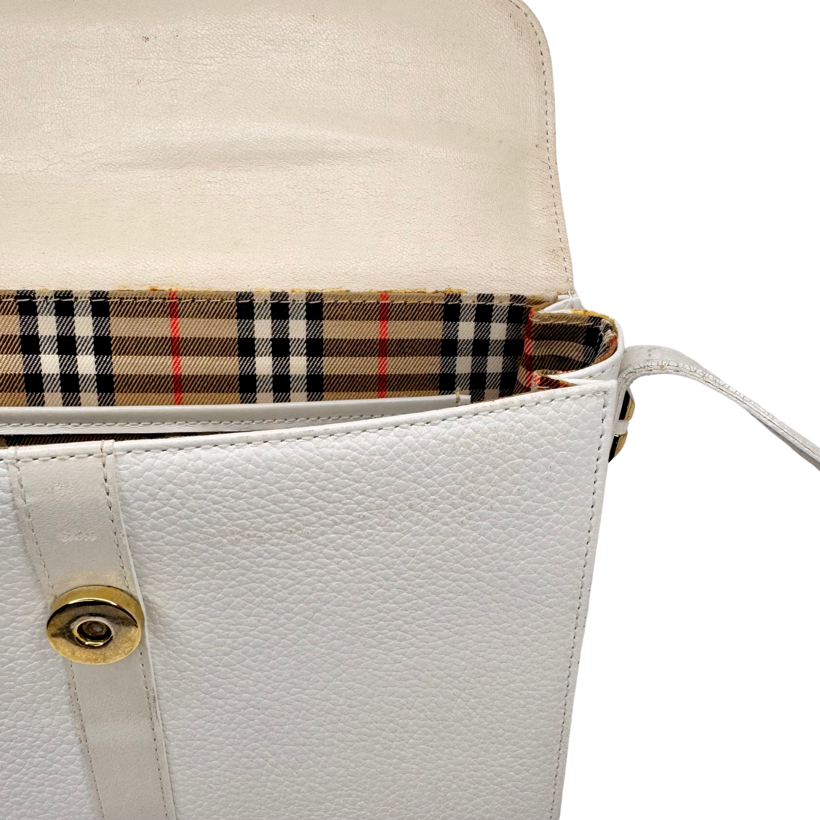 Burberry Leather Crossbody Bag white
