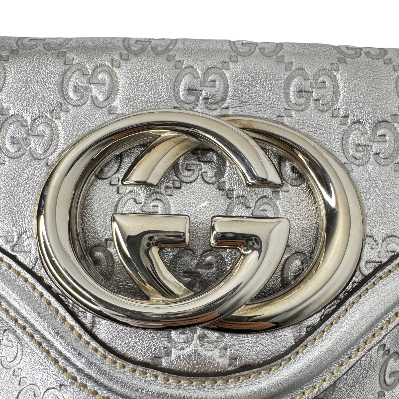 Gucci Guccissima Small Britt Tassel Shoulder Bag – Silver