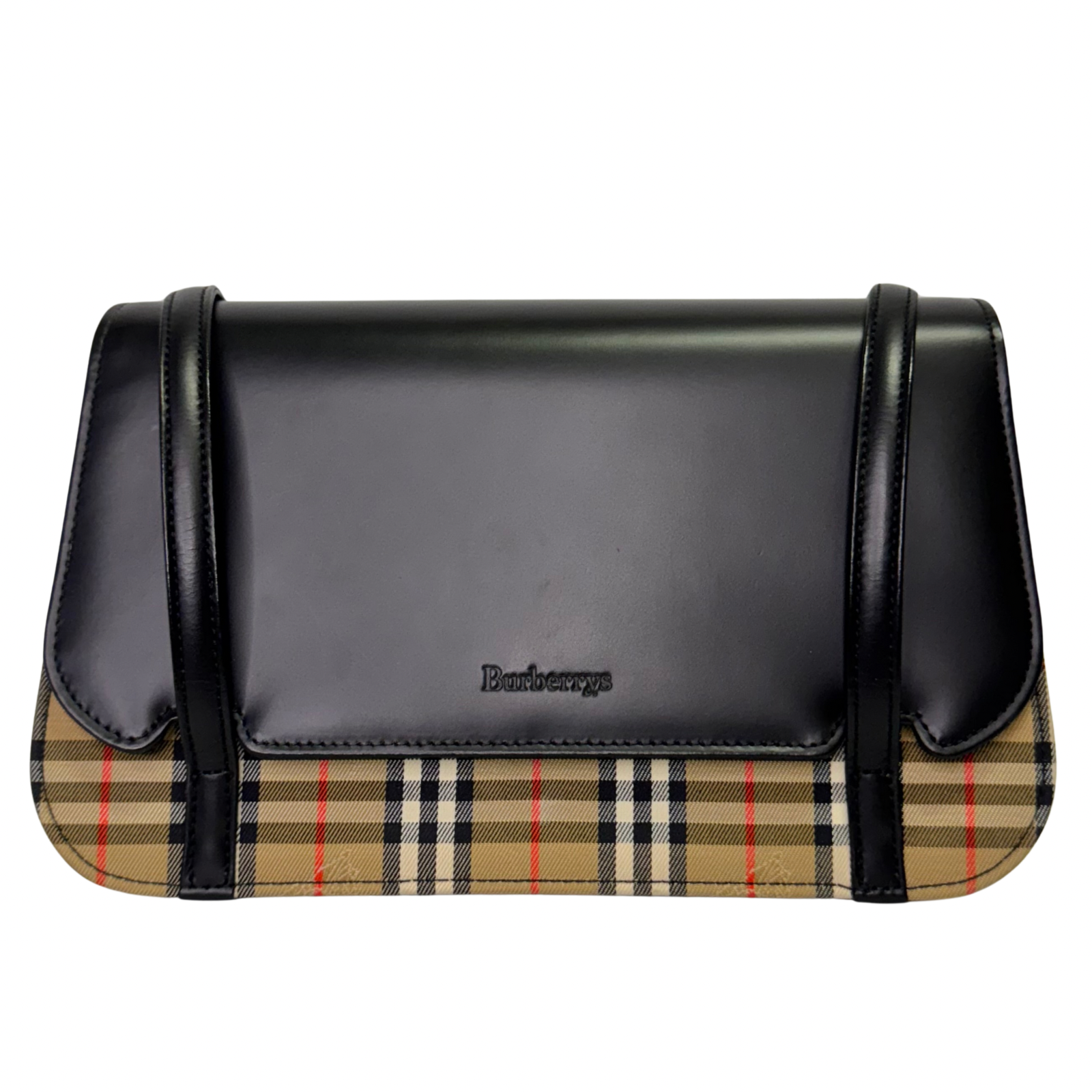 Burberry Nova Check Leather Flap Shoulder Bag
