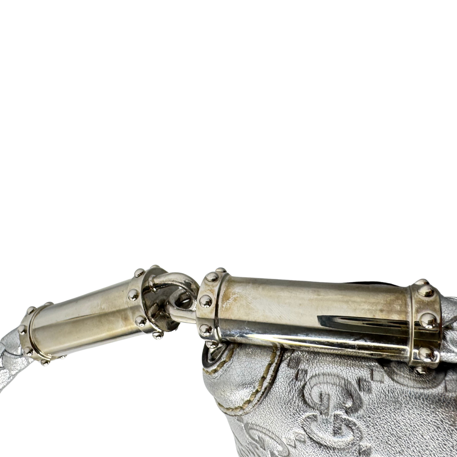 Gucci Guccissima Small Britt Tassel Shoulder Bag – Silver