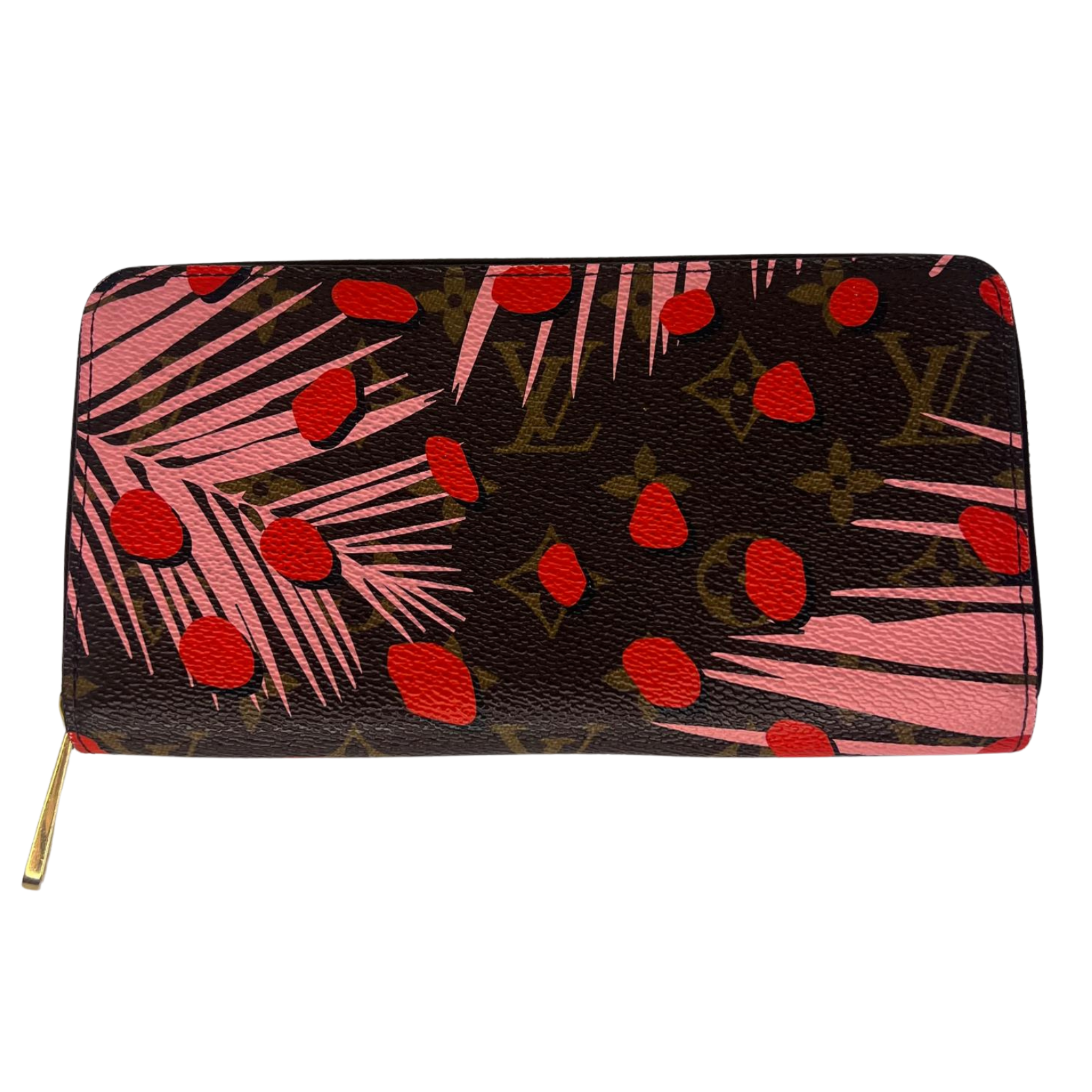 Louis Vuitton Monogram Jungle Dots Sugar Pink Poppy Zippy Clutch Wallet