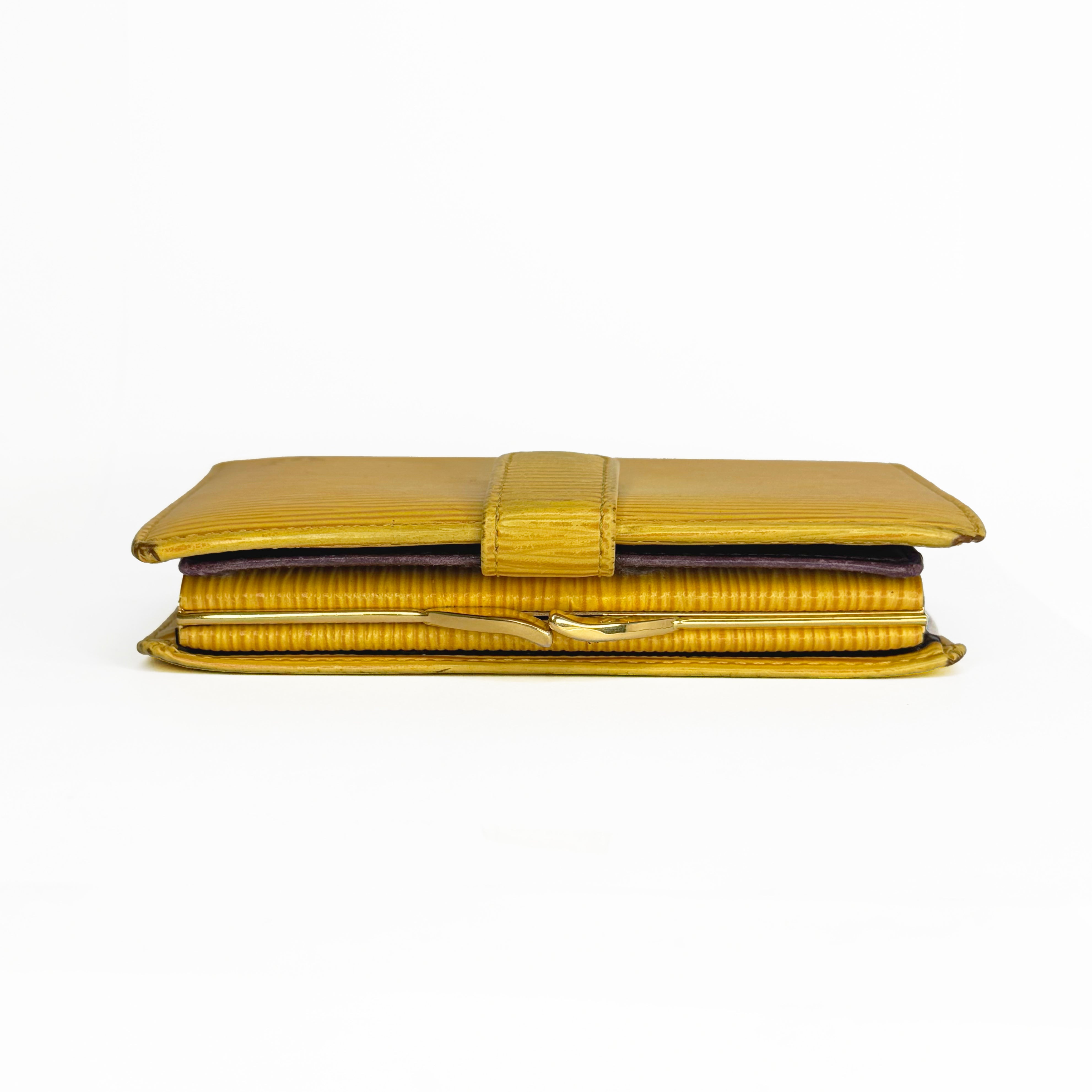 Louis Vuitton Epi Leather Long Wallet Yellow