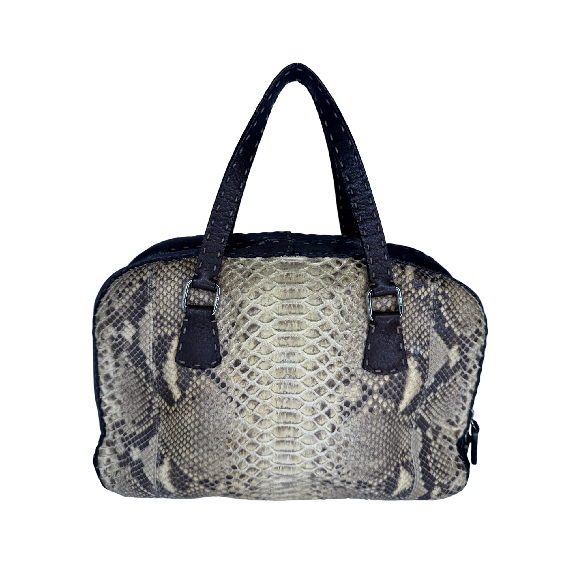 Fendi Selleria Snakeskin Leather Shoulder Bag