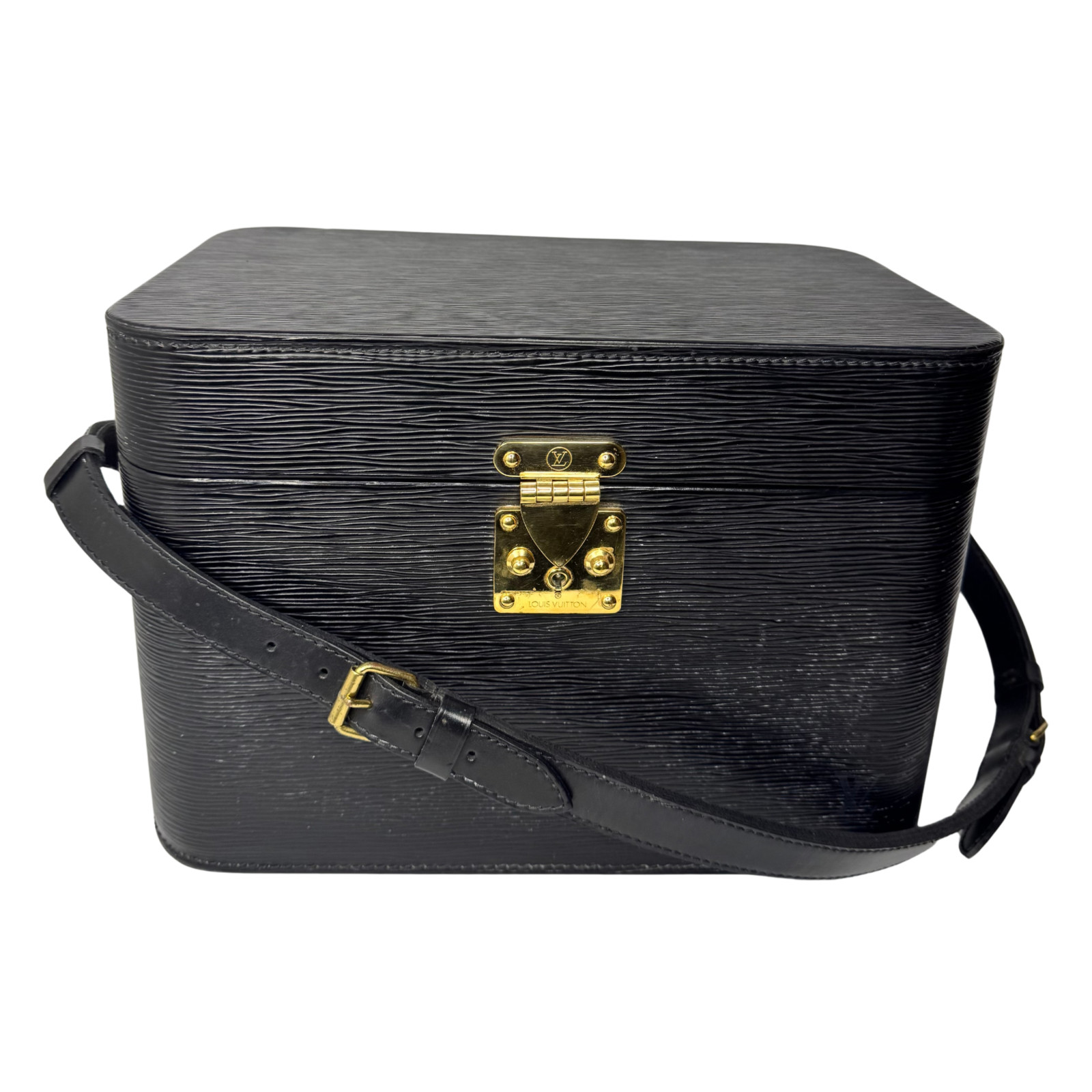 Louis Vuitton Black Epi Leather Train Case Luggage bag  Black