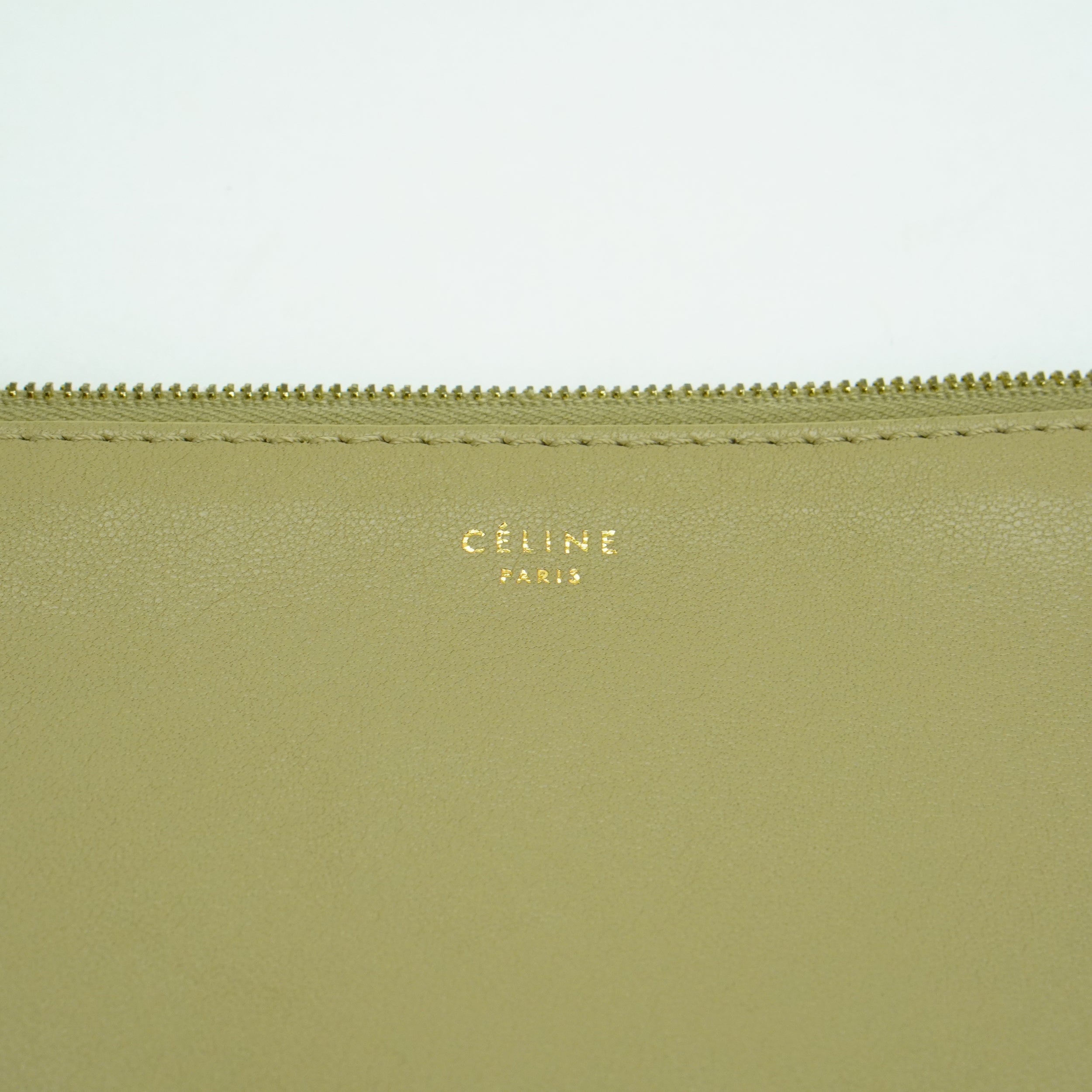 Celine Lambskin Yellow/Grey Clutch Pouch