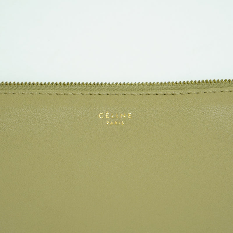 Celine Lambskin Yellow/Grey Clutch Pouch