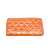 Chanel Orange Enamel Matelassé Wallet