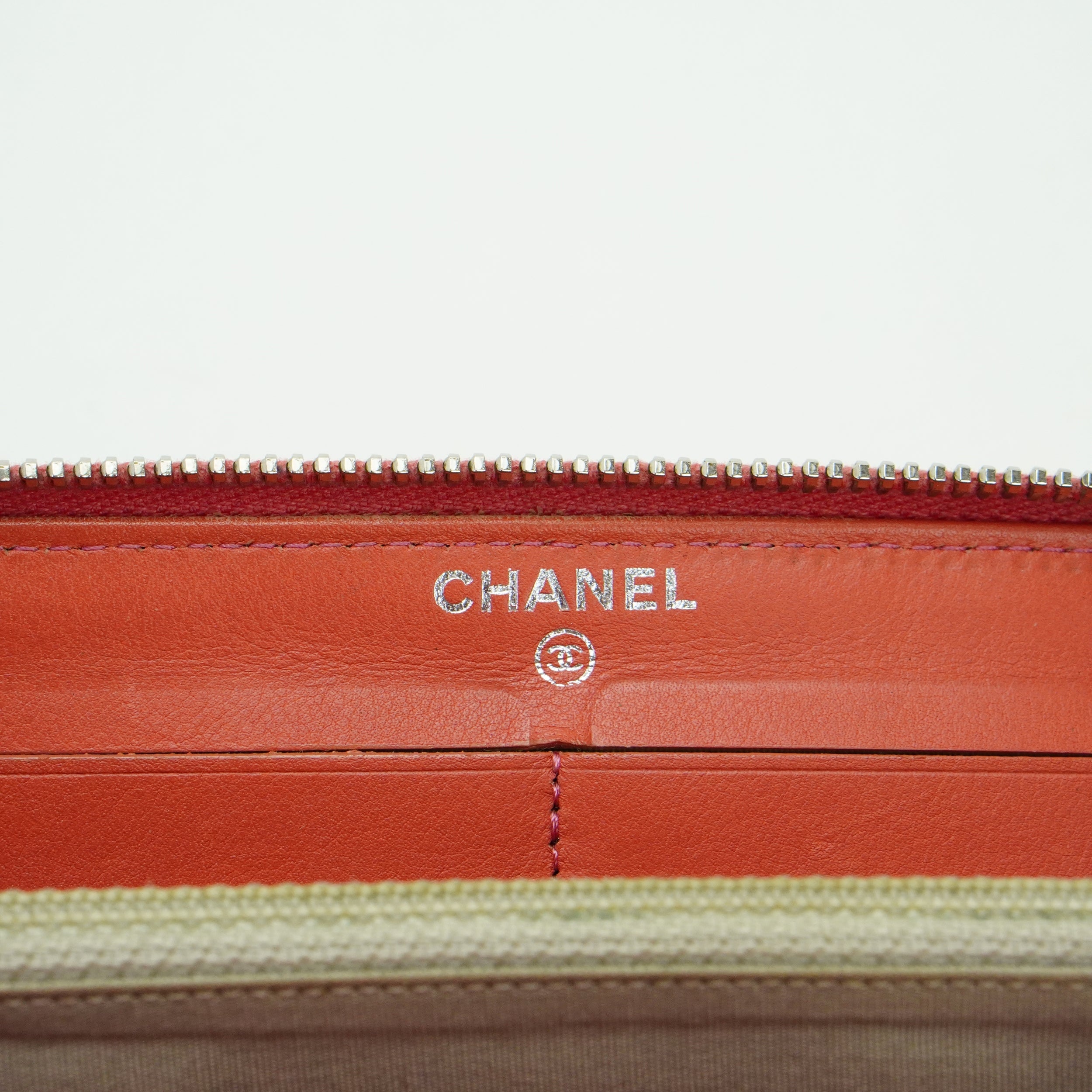 Chanel Orange Enamel Matelassé Wallet