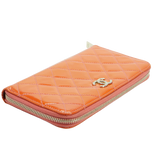 Chanel Orange Enamel Matelassé Wallet