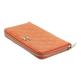 Chanel Orange Enamel Matelassé Wallet