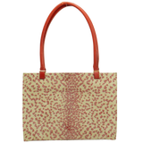 Bottega Veneta Black & Red Cheetah Cowhide Print Handbag