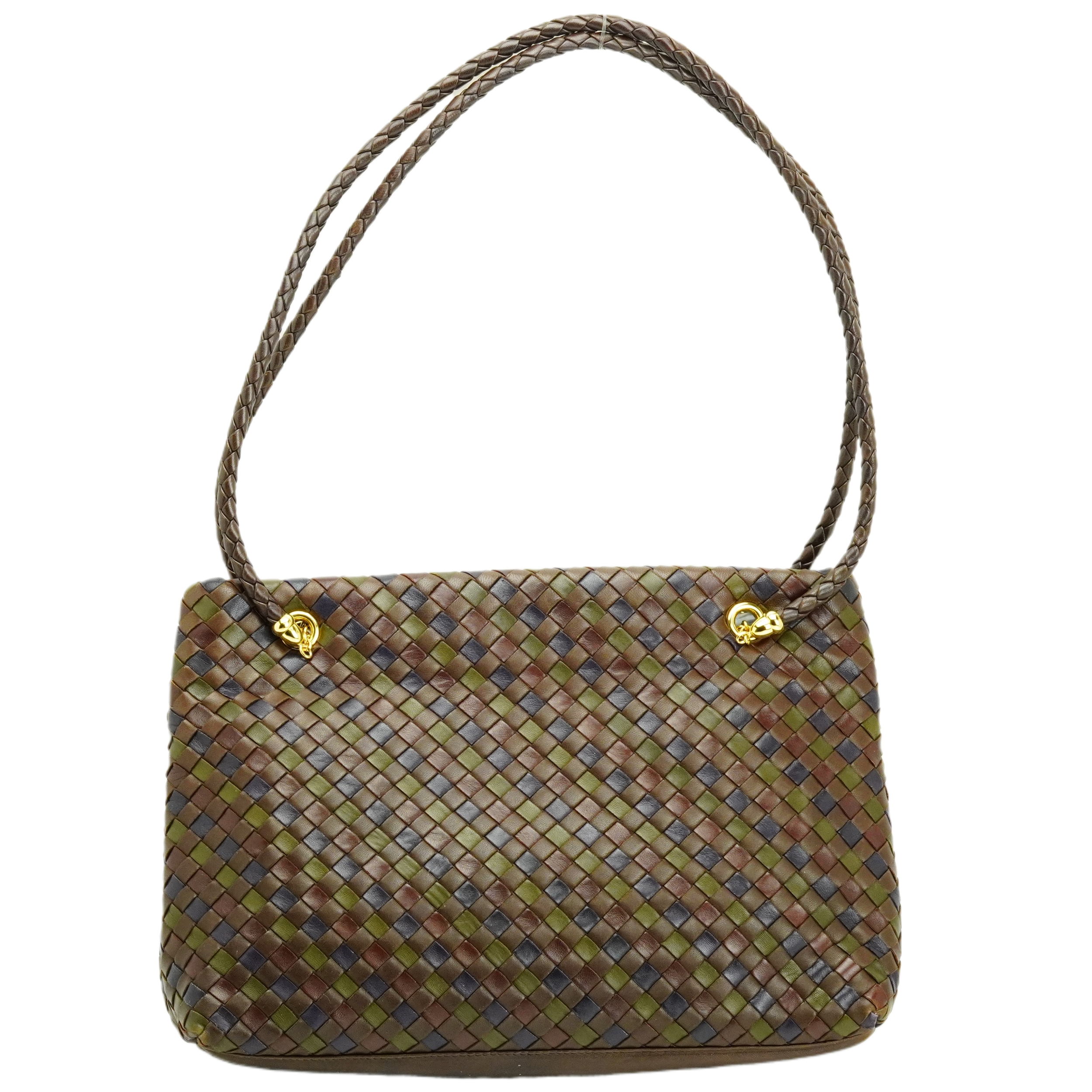 Bottega Veneta Multicoloured Khaki Leather Handbag