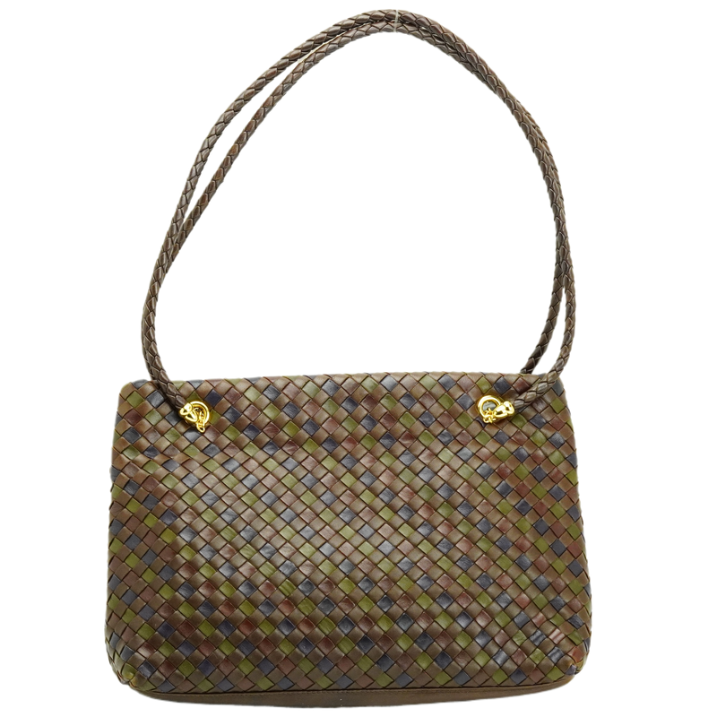 Bottega Veneta Multicoloured Khaki Leather Handbag