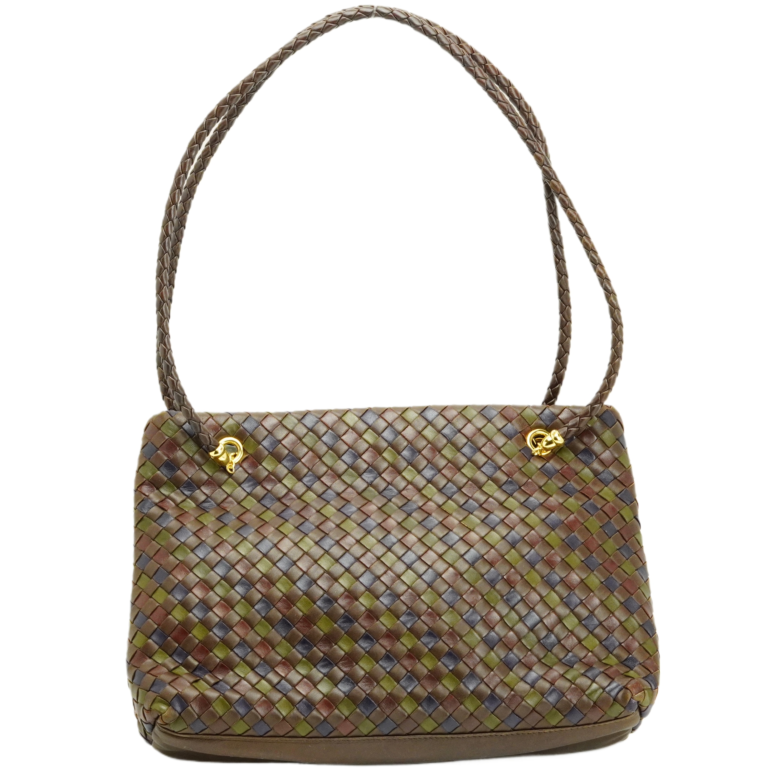 Bottega Veneta Multicoloured Khaki Leather Handbag