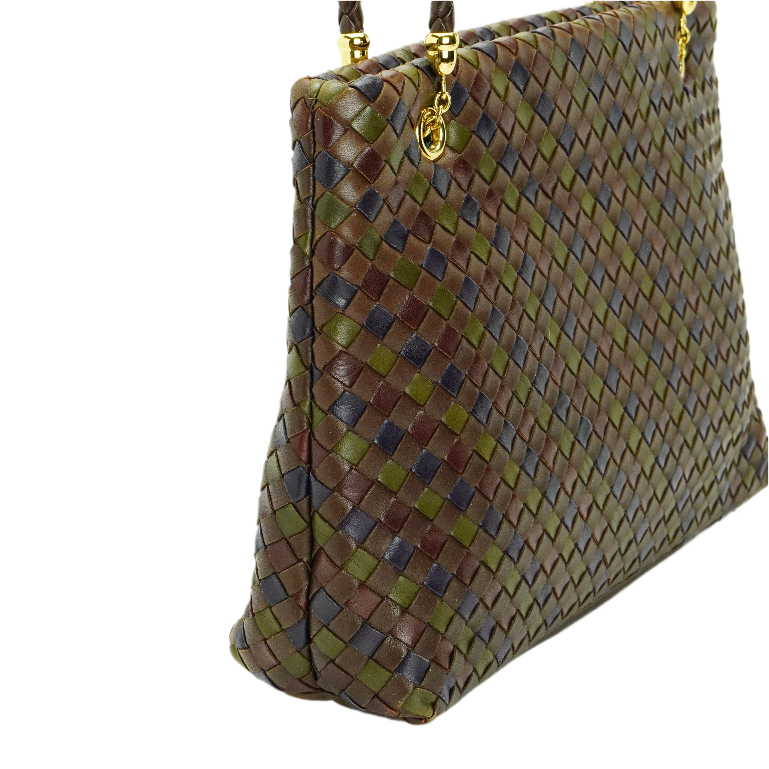 Bottega Veneta Multicoloured Khaki Leather Handbag