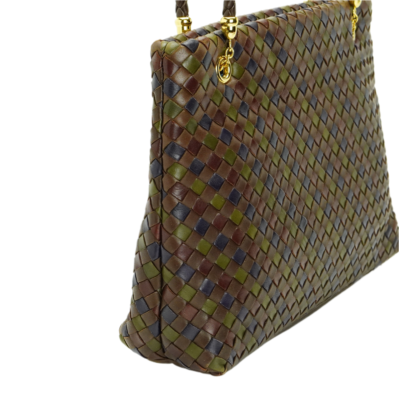 Bottega Veneta Multicoloured Khaki Leather Handbag