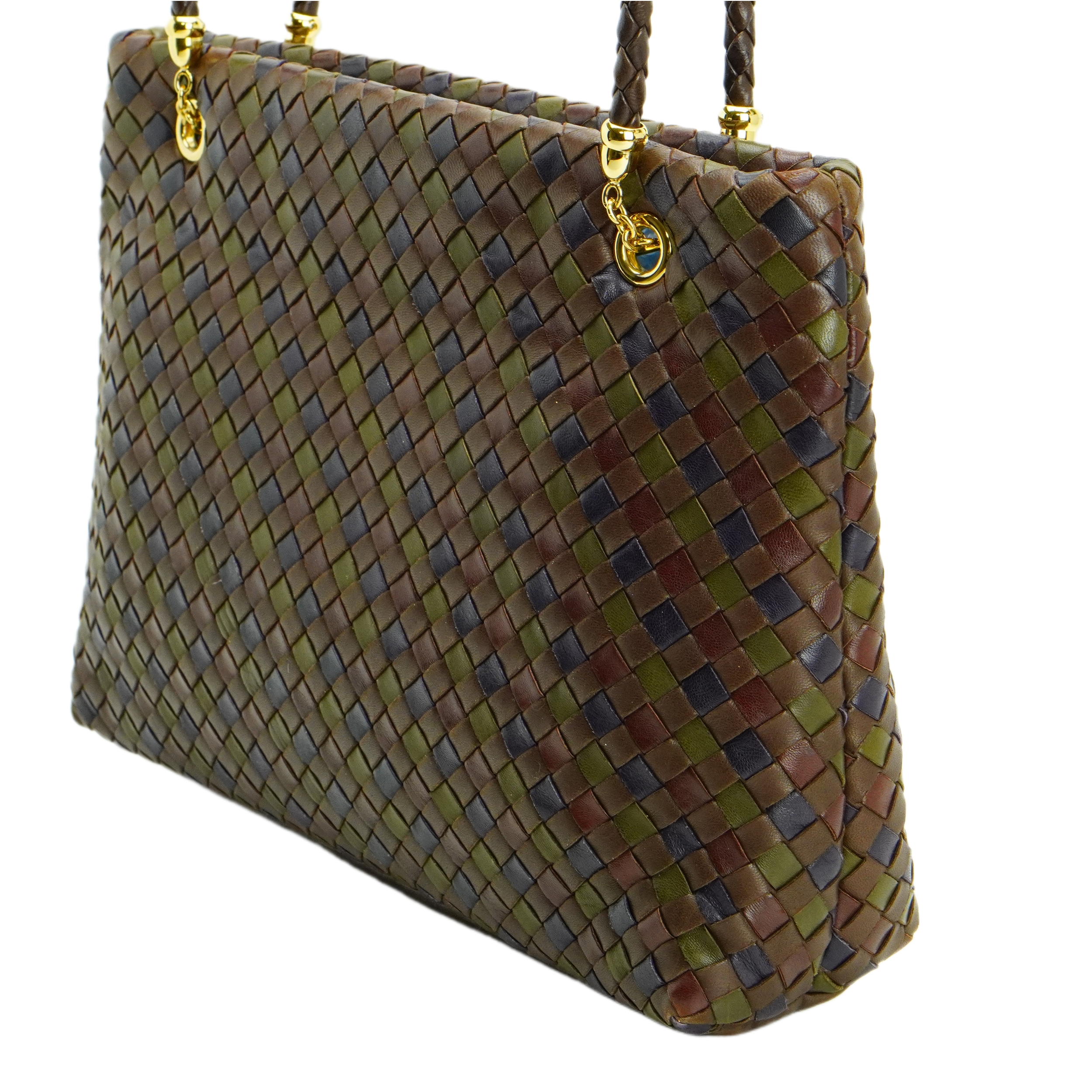 Bottega Veneta Multicoloured Khaki Leather Handbag