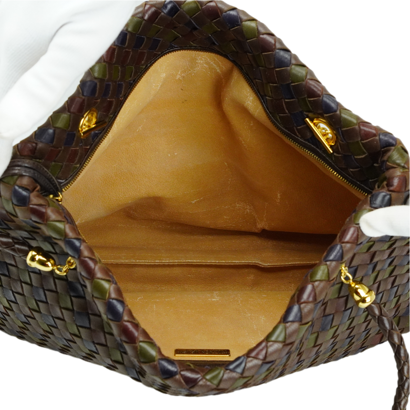 Bottega Veneta Multicoloured Khaki Leather Handbag