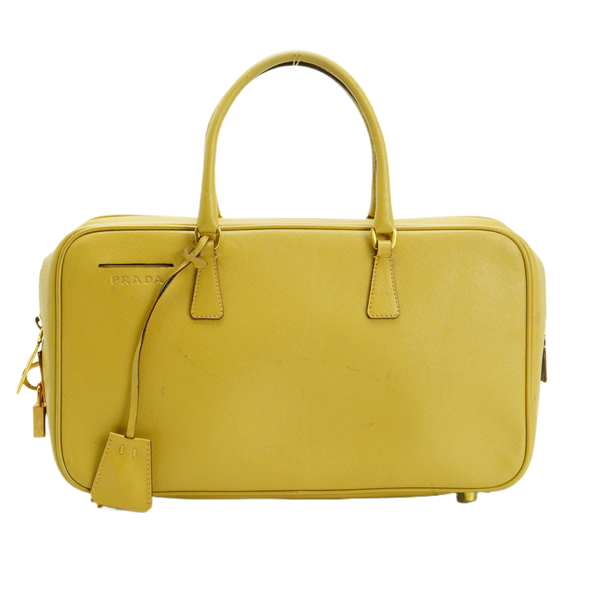 Prada Saffiano Leather Mustard Yellow Handbag