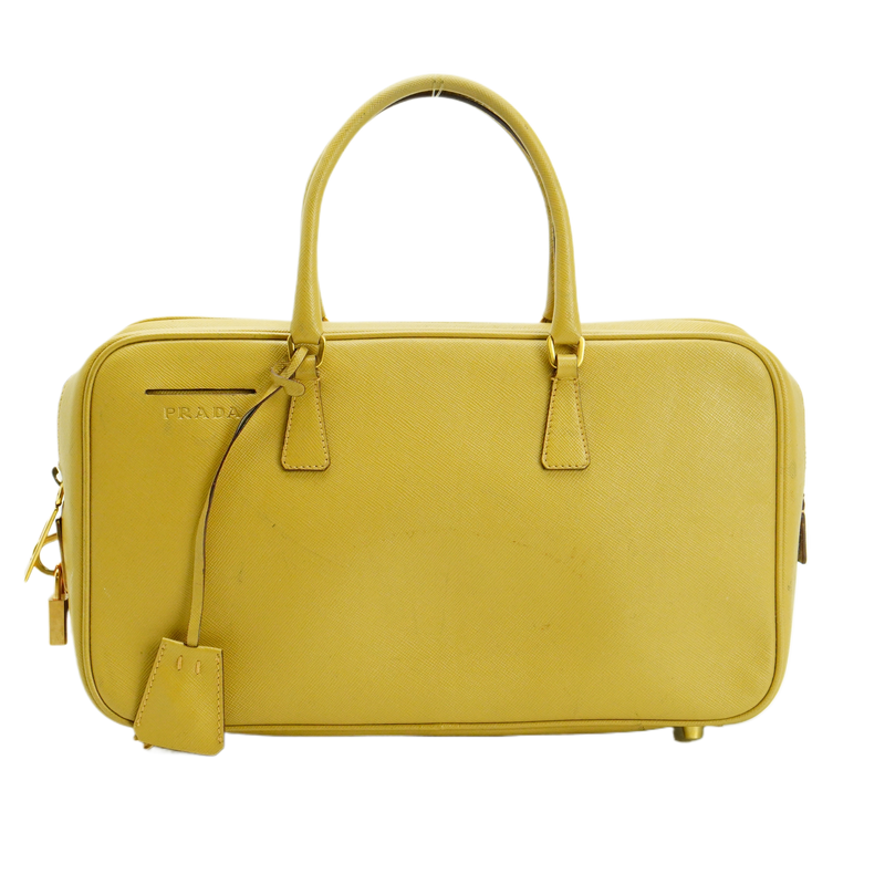 Prada Saffiano Leather Mustard Yellow Handbag