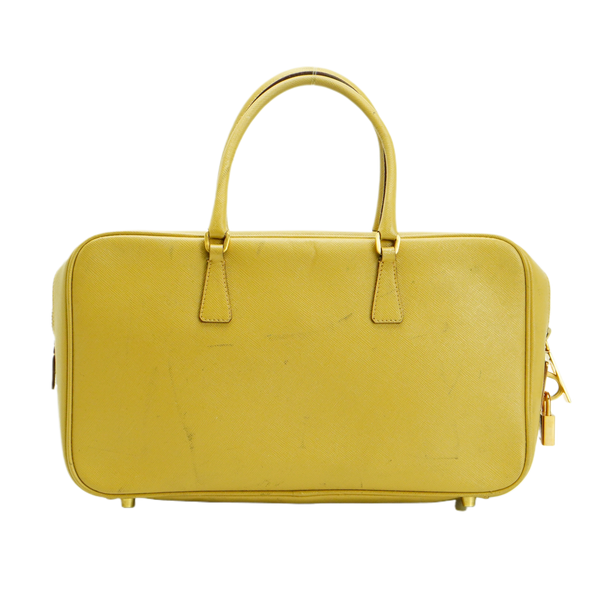 Prada Saffiano Leather Mustard Yellow Handbag