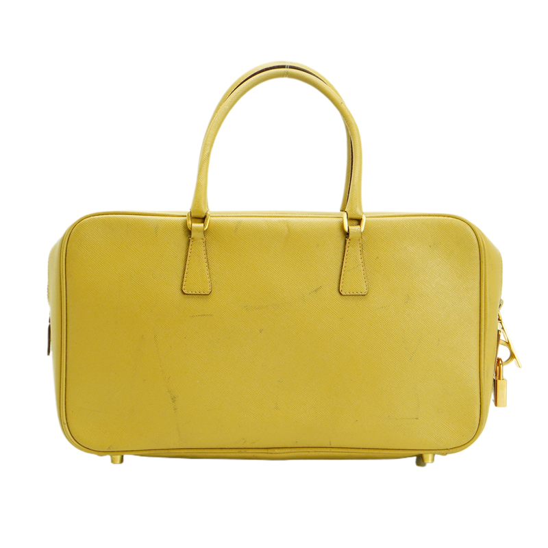 Prada Saffiano Leather Mustard Yellow Handbag