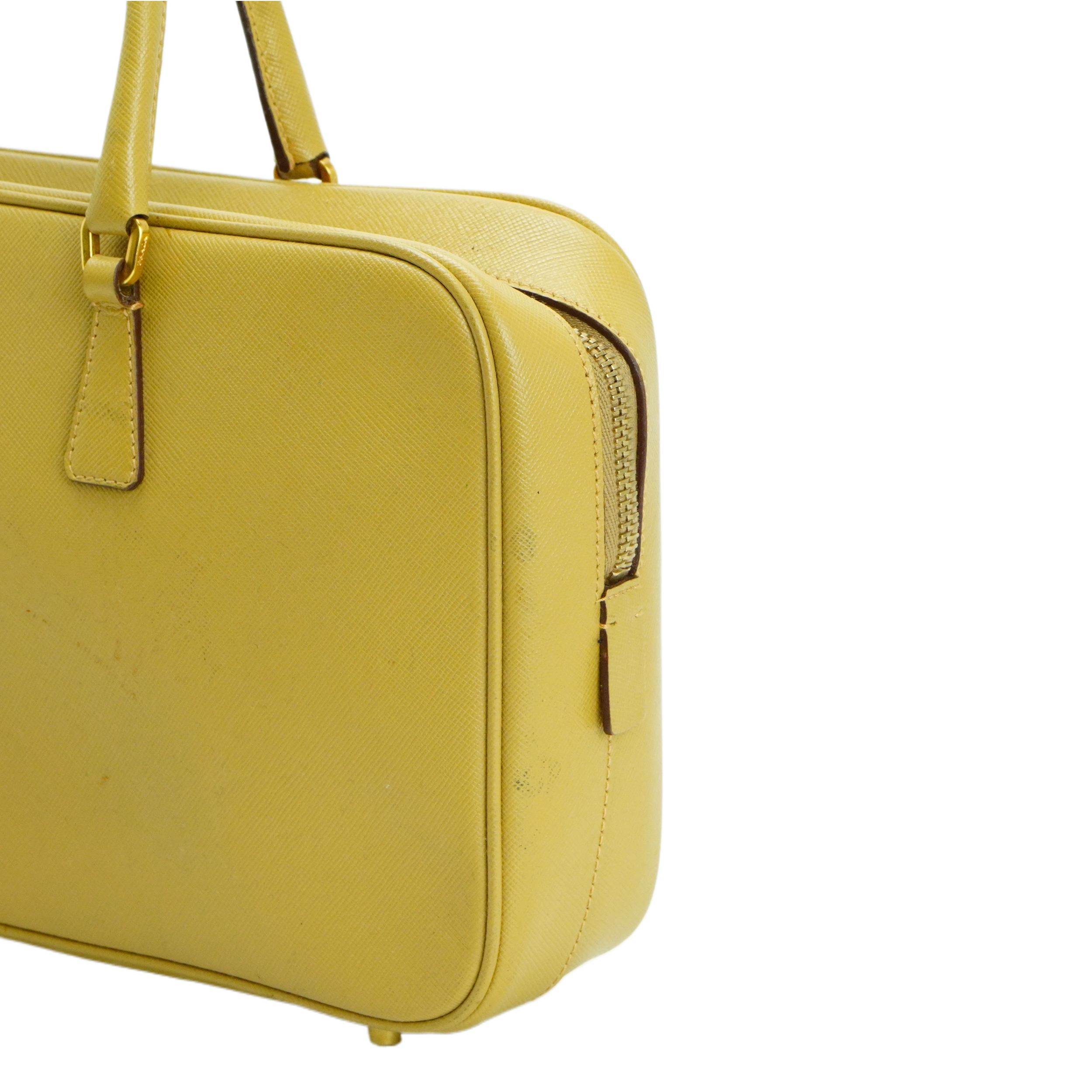 Prada Saffiano Leather Mustard Yellow Handbag