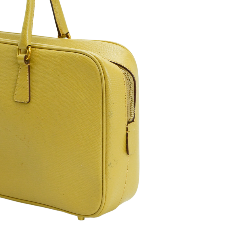 Prada Saffiano Leather Mustard Yellow Handbag