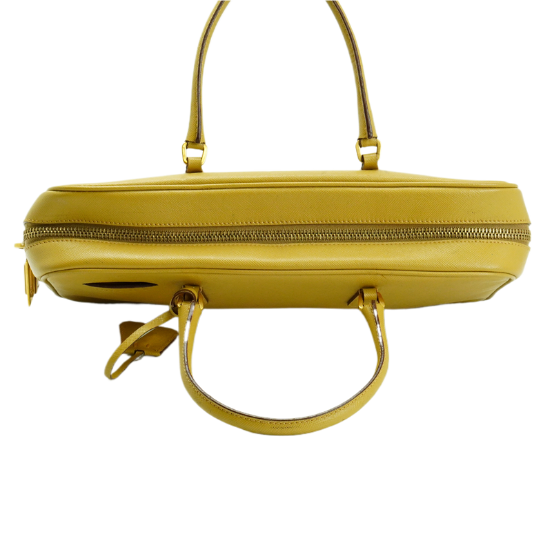 Prada Saffiano Leather Mustard Yellow Handbag