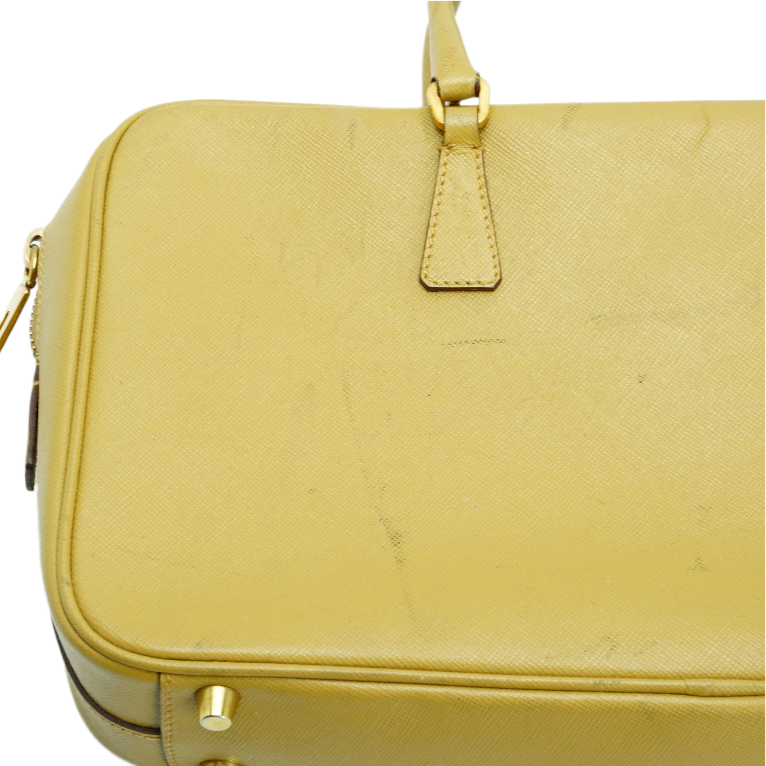 Prada Saffiano Leather Mustard Yellow Handbag