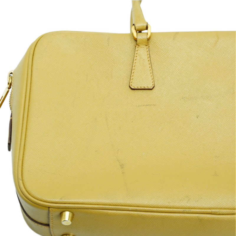 Prada Saffiano Leather Mustard Yellow Handbag