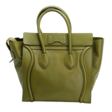 Celine Olive Green Calfskin Mini Luggage Handbag