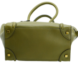 Celine Olive Green Calfskin Mini Luggage Handbag