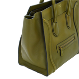 Celine Olive Green Calfskin Mini Luggage Handbag